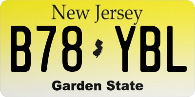 NJ license plate B78YBL