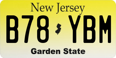 NJ license plate B78YBM