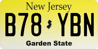 NJ license plate B78YBN