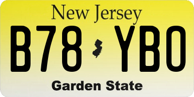 NJ license plate B78YBO