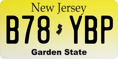NJ license plate B78YBP