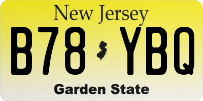 NJ license plate B78YBQ