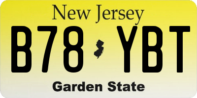 NJ license plate B78YBT