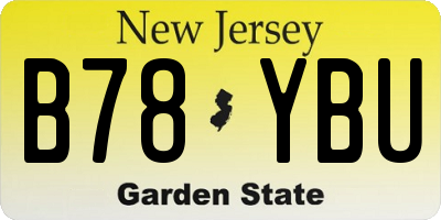 NJ license plate B78YBU