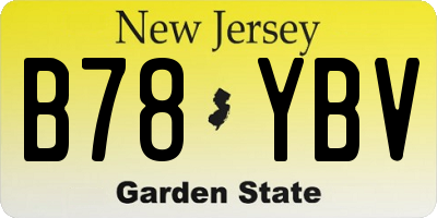 NJ license plate B78YBV