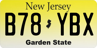 NJ license plate B78YBX