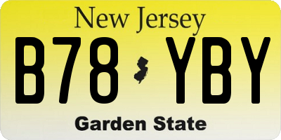 NJ license plate B78YBY