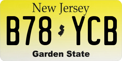NJ license plate B78YCB
