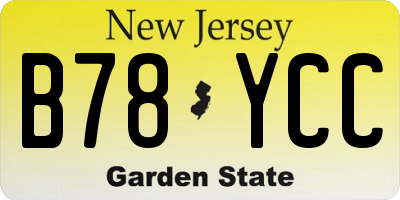 NJ license plate B78YCC
