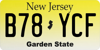 NJ license plate B78YCF