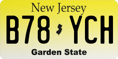 NJ license plate B78YCH