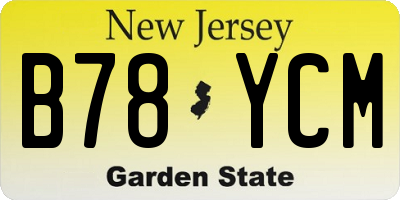 NJ license plate B78YCM
