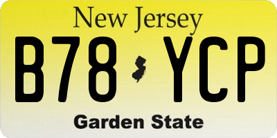 NJ license plate B78YCP