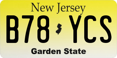NJ license plate B78YCS