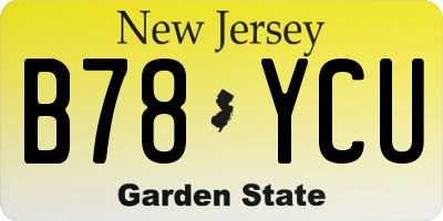 NJ license plate B78YCU