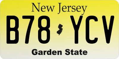 NJ license plate B78YCV
