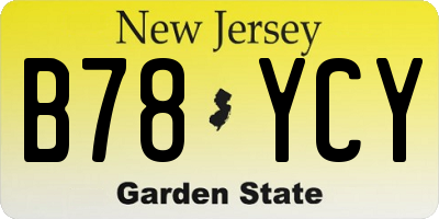 NJ license plate B78YCY