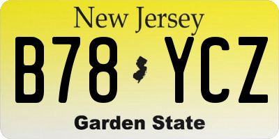 NJ license plate B78YCZ