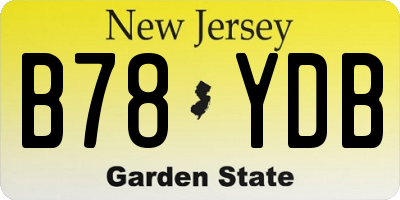 NJ license plate B78YDB