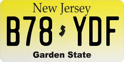 NJ license plate B78YDF