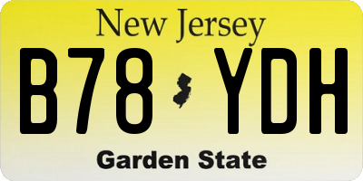 NJ license plate B78YDH