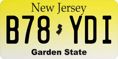 NJ license plate B78YDI