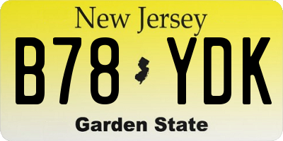 NJ license plate B78YDK