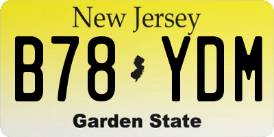 NJ license plate B78YDM