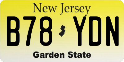 NJ license plate B78YDN