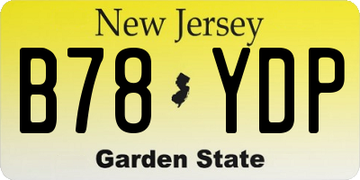 NJ license plate B78YDP