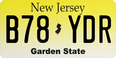 NJ license plate B78YDR