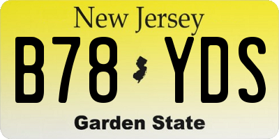 NJ license plate B78YDS