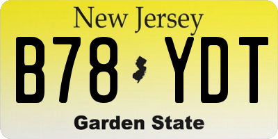 NJ license plate B78YDT