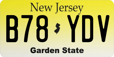 NJ license plate B78YDV
