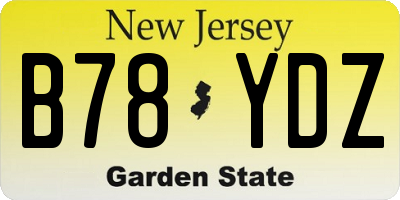 NJ license plate B78YDZ