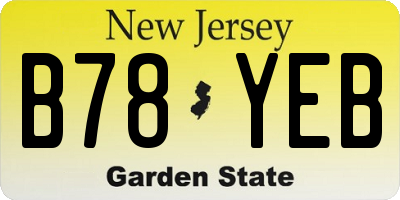NJ license plate B78YEB
