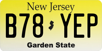 NJ license plate B78YEP