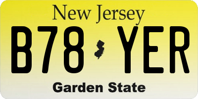NJ license plate B78YER