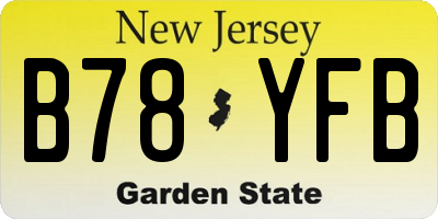 NJ license plate B78YFB