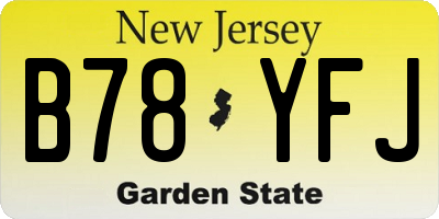 NJ license plate B78YFJ