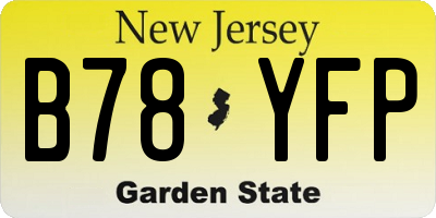 NJ license plate B78YFP