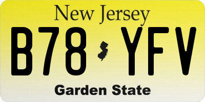 NJ license plate B78YFV