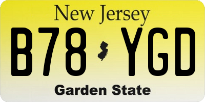 NJ license plate B78YGD