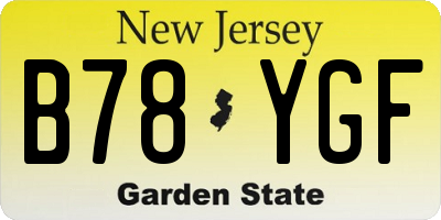 NJ license plate B78YGF