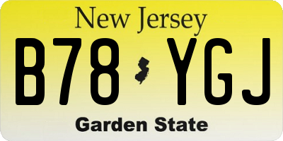 NJ license plate B78YGJ