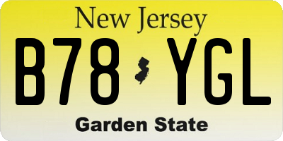 NJ license plate B78YGL