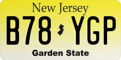 NJ license plate B78YGP