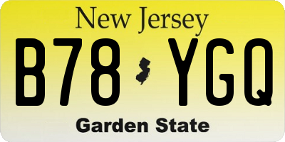 NJ license plate B78YGQ