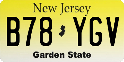 NJ license plate B78YGV