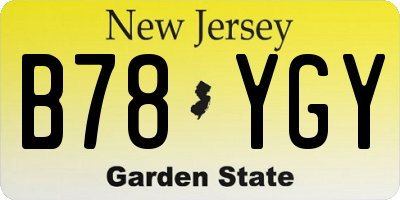 NJ license plate B78YGY